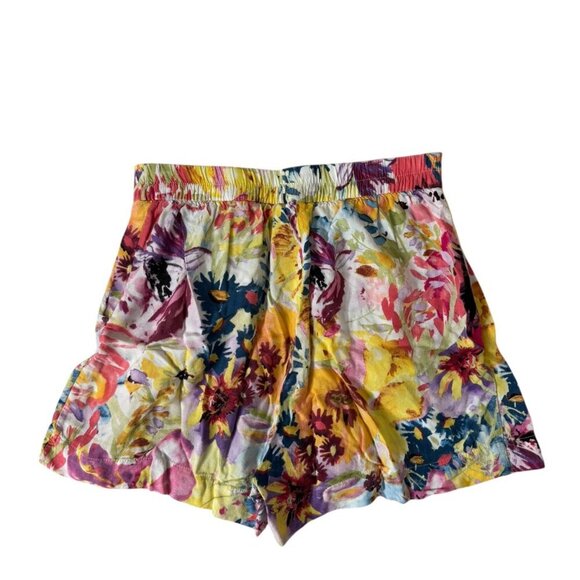 H&M Bright Floral Print Shorts – Size 4 Vibrant Summer Lightweight High Rise - Picture 2 of 2